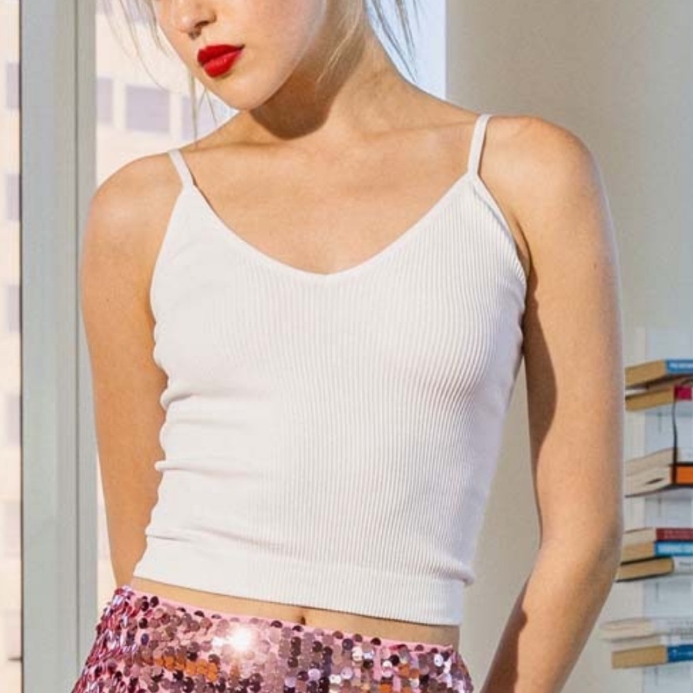 ShopEvelynne White Ribbed Tank Top